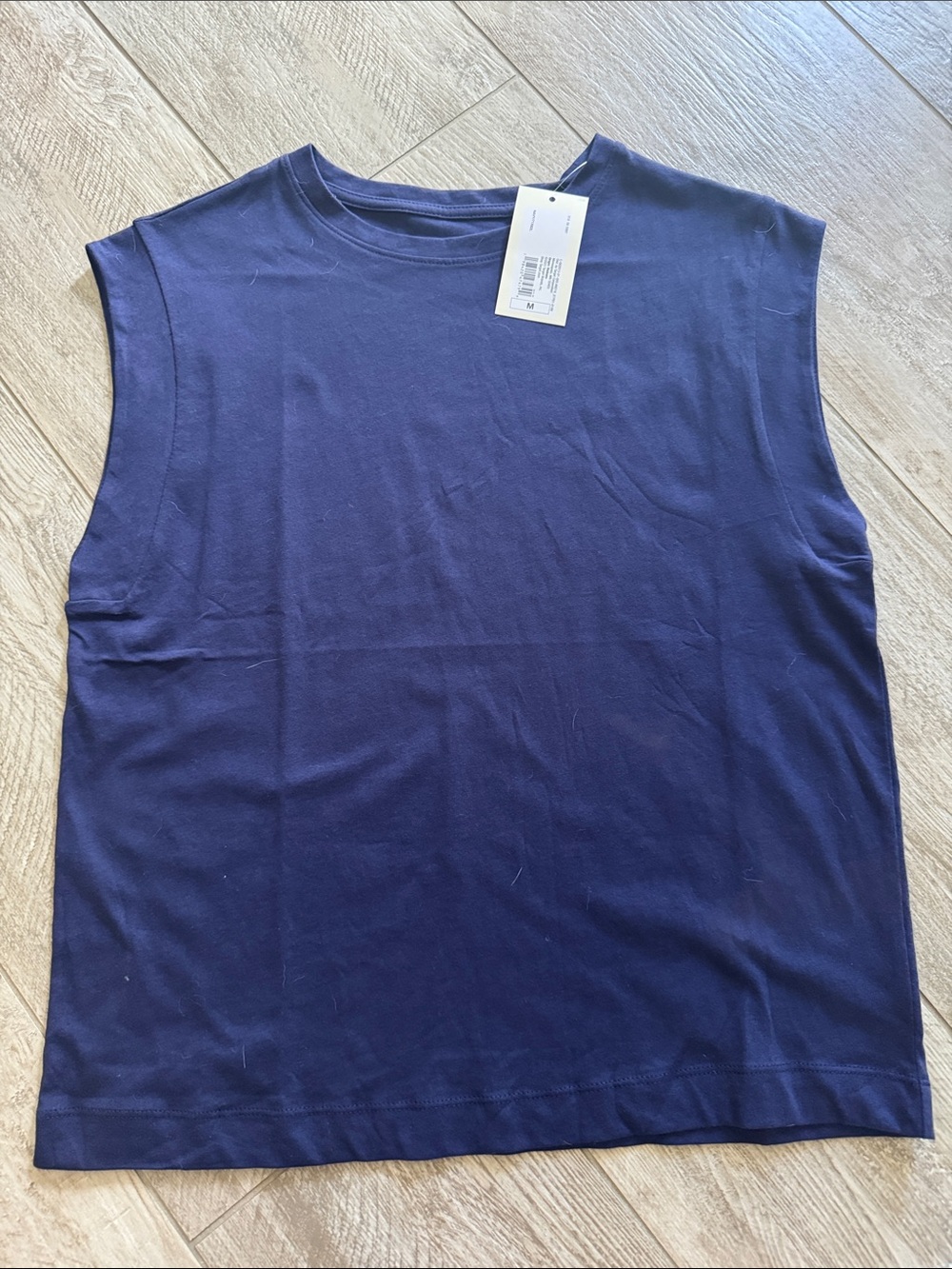 Sleeveless Navy Muscle Tank Shirt - Men's Casual Top